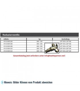 Reduzierventil IASV - 306 3/8"ODSx3/8"SAE, SCHNEIDER