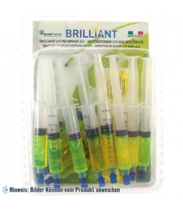 Errecom Brilliant 12 x 7.5 ml, UV-Lecksuchmittel für Klima- und Kälteanlagen (ohne Schläuche)