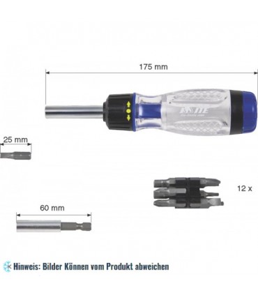 Schraubendreher Universal mit 12 Aufsätzen RSD-175 ITE