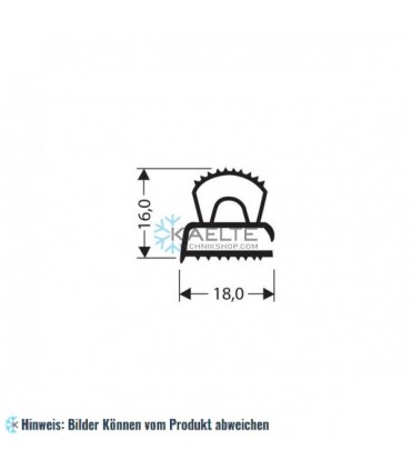 Flachprofil PVC grau 1m (16x18)