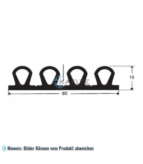 Gummidichtung schwarz 1m (80x18)