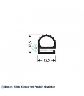 Flachprofil PVC grau 1m (16,5x15,5)