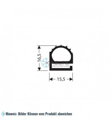Flachprofil PVC grau 1m (16,5x15,5)