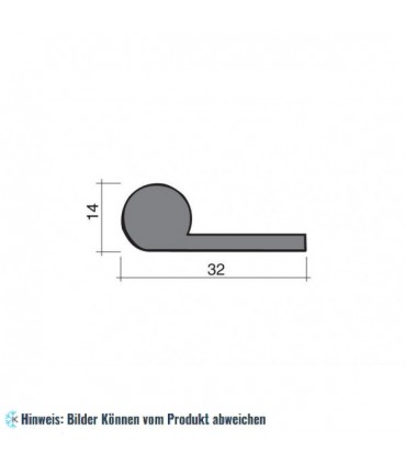 Moosgummidichtung blaugrau 1m (32x14)