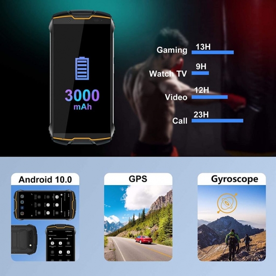 Cubot Outdoor Smartphone ohne Vertrag Kingkong Mini 2 Handy, 4 Zoll Display, 3GB RAM 32GB Speicher Stoßfest und Staubdicht,  And