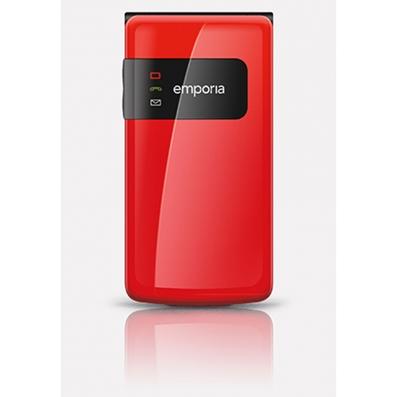 emporiaFLIPbasic Klappenhandy - Telefonieren, SMS, Notruf-Funktion, 3 Kurzwahltasten, Tischladestation - Farbe: Rot； F220_001_RD