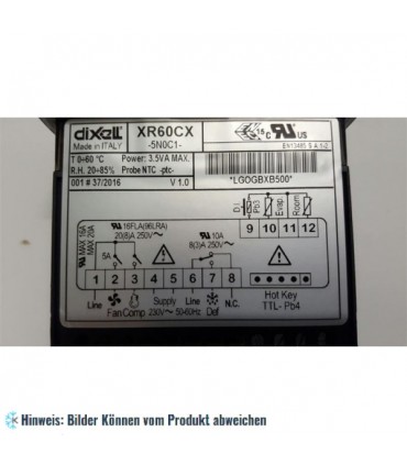 Kühlstellenregler Dixell XR60CX 5N0C1, 230 V, 20 A, Bedienfeld
