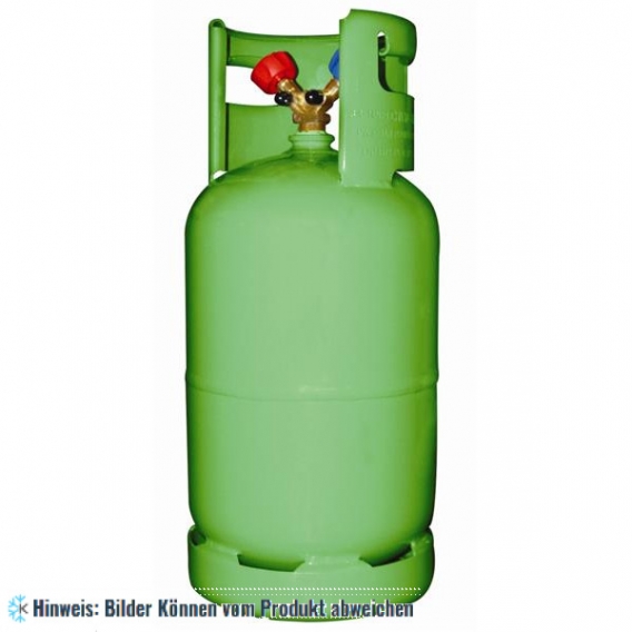 Kältemittelflasche 12,5 L grün - 1/4" Doppelventil