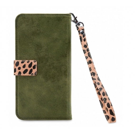 Mobilize 2in1 Magnet Zipper Case iPhone 13 Pro olijfgroen / leopard