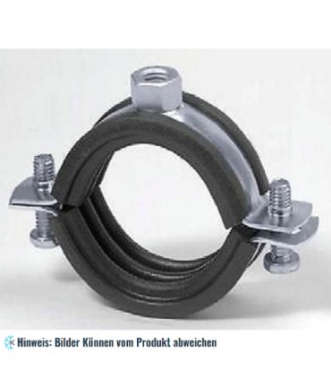 Rohrschelle zweischraubig ohne Schallschutz M8, 25-30 mm - 3/4"