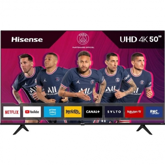 Hisense 50A6BG 127cm (50 Zoll) Fernseher (4K Ultra HD, HDR, Triple Tuner DVB-C/S/ S2/ T/ T2, Smart-TV, Frameless, Bluetooth, Ale