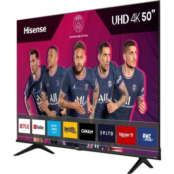 Hisense 50A6BG 127cm (50 Zoll) Fernseher (4K Ultra HD, HDR, Triple Tuner DVB-C/S/ S2/ T/ T2, Smart-TV, Frameless, Bluetooth, Ale