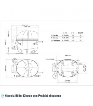 Kompressor Aspera Embraco NEK6210Z, HBP - R134a, 220-240V, 50Hz