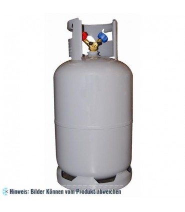 Kältemittelflasche 27,2 L grau - 1/4"-PED/CE/TUV Doppelventil
