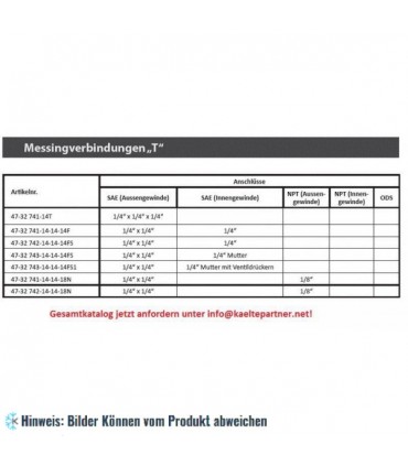 T-Stück 1/4" x 1/4" x 1/4" F, 7340/222 Castel
