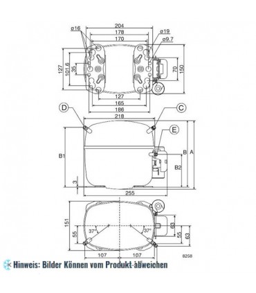 Kompressor DANFOSS SC18CLX, LBP - R404A, R507, 220-240V, 50Hz