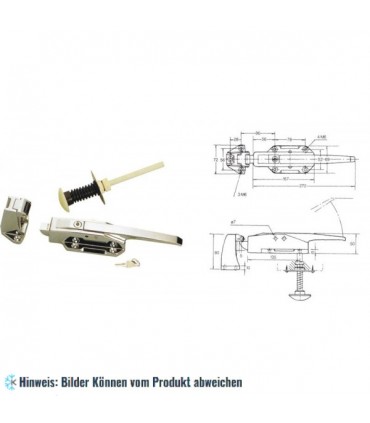 Griffe für Kühlraumtür, metall, universell, mit Schloss
