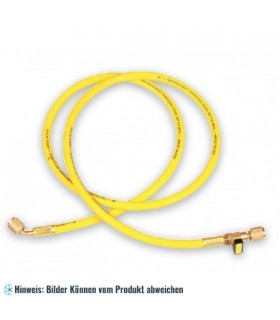 Füllschlauch "GY" 90cm mit Absperrventil, Anschlüsse gerade x 45° mit Drücker WIGAM V/GYSA/4-4/36