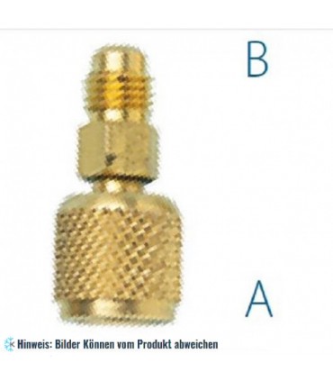 Adapter gerade, 3/16" SAE x 1/4" SAE mit Ventildrücker WIGAM RG183