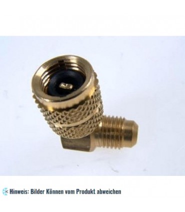 Adapter Winkel, 1/2" - 20 UNF x 1/4" SAE, R410a ohne Ventil