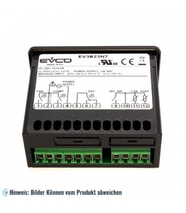 Kühlstellenregler EVCO - EV3B23N7 230V, mit NTC Fühler, 2Hp/8A/5A