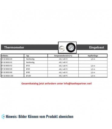 Kapillarthermometer, - 40 / +40° C, rechteckig