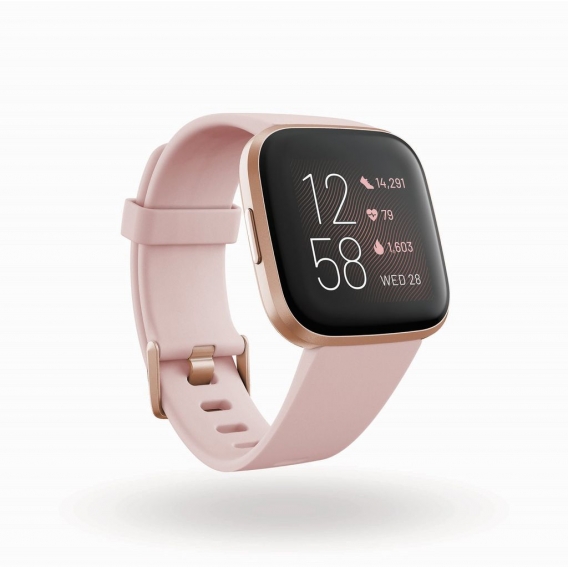 Fitbit Versa 2 - 3,55 cm (1.4 Zoll) - AMOLED - Touchscreen - WLAN - 38 g - Schwarz - Roségold