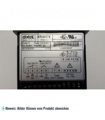 Kühlstellenregler Dixell XR40CX 5N0C1, 230V, 20 A, Platte