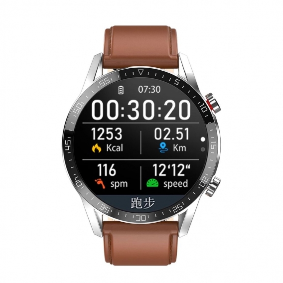 Neue L13 Smart Uhr Männer IP68 Wasserdichte EKG PPG Bluetooth Anruf Blutdruck Herz Rate Fitness Tracker Sport Smartwatch - Braun