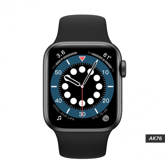 Neue AK76 Pro 1,75 Zoll Smartwatch IWO 13 44MM SpieleWatch Bluetooth Call Herzfrequenzmesser SportUhr Schwarz