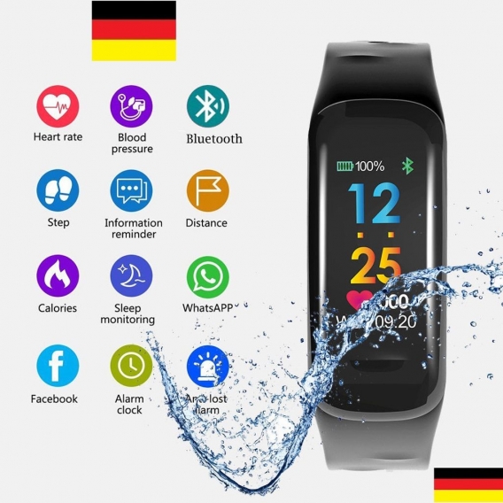 Smartwatch, Fitness Uhr, Fitness Tracker, Bluetooth Armband, Sport Uhr, Android, Wasserdicht, Smartwatches, Sportuhr