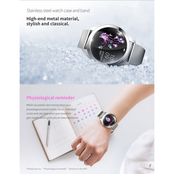 Smartwatch Damen,Yocuby Smartwatch elegant und hochwertig,Edelstahl,IP68,wasserdicht,Smartwatch,Fitness-Tracker mit Herzfrequenz
