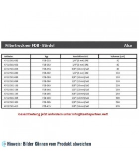 Filtertrockner ALCO, FDB-053, 3/8" SAE, Bördelanschluss, 059308