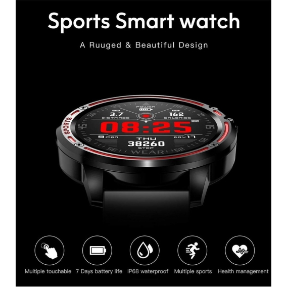 Smart Watch Sport Wasserdichte Smartwatch Fitness Tracker mit Herzfrequenz Blutdruck Blutsauerstoff Schlafmonitor und Kalorien K