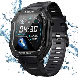 More about Smartwatch Herren 1,69 Zoll Fitness Tracker 3ATM Wasserdicht Schrittzähler Outdoor Smart Watch für Android iOS (Schwarz)
