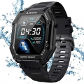 Smartwatch Herren 1,69 Zoll Fitness Tracker 3ATM Wasserdicht Schrittzähler Outdoor Smart Watch für Android iOS (Schwarz)