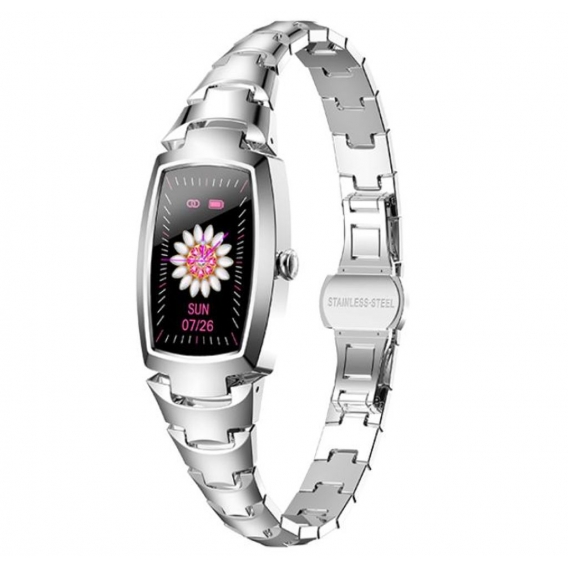 Farrot H8 Pro Smartwatch, Damen, Schritt, Herzfrequenz, Blutdruck, Blutsauerstoffmessgerät, Stoppuhr, Damen Smartwatch Silber