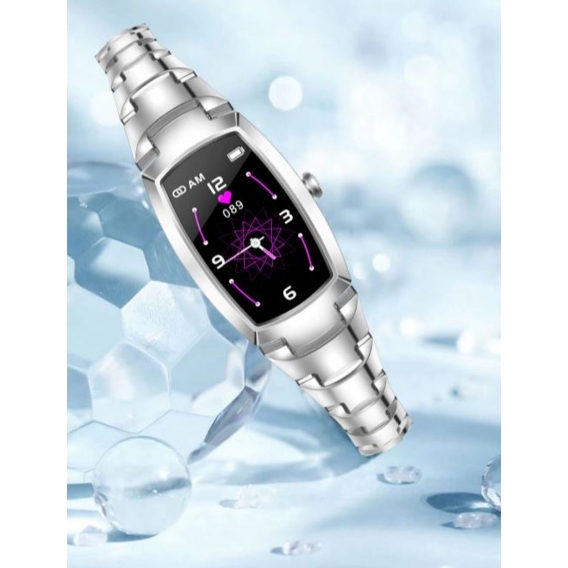 Farrot H8 Pro Smartwatch, Damen, Schritt, Herzfrequenz, Blutdruck, Blutsauerstoffmessgerät, Stoppuhr, Damen Smartwatch Silber