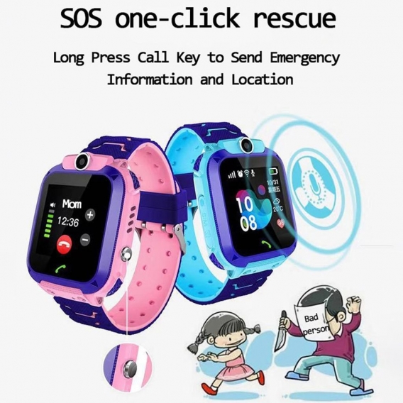 Linuode Q12 Smartwatch für Kinder SOS Phone Watch Smartwatch für Kinder mit Sim-Karte Foto Wasserdichtes IP67-Kindergeschenk für