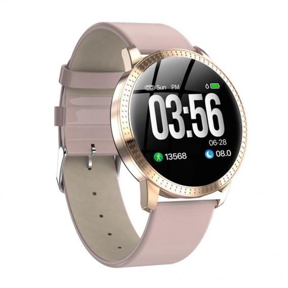 Darmowade-Smartwatch 1,22 zoll Frauen Metall wasserdicht ip67 Blutdruckmessung multi sport modi smart watch band-Rosa