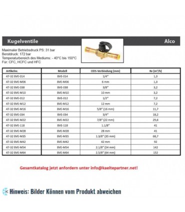 Kugelabsperrventil ALCO BVE-M06, 6 mm ODF, kv 1,3, 806731