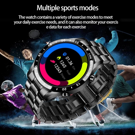 Linuode Smart Watch Herren Full Touchscreen Sport Fitness Uhr IP67 Wasserdicht Bluetooth für Android ios Smartwatch Herren 2021