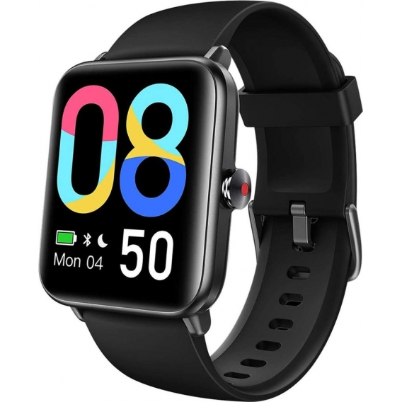 Lintelek Premium Smartwatch Armband Damen, Herren, Kinder - Watch für Apple, Samsung, IOS und Android - GT01 - Schwarz