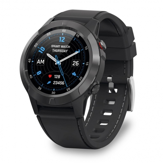 Fontastic Prime GPS Smartwatch FontaFit 600CH Explor Sport-Modi sw Telefonfunktion, Spritzwasserschutz, 1,3" Display