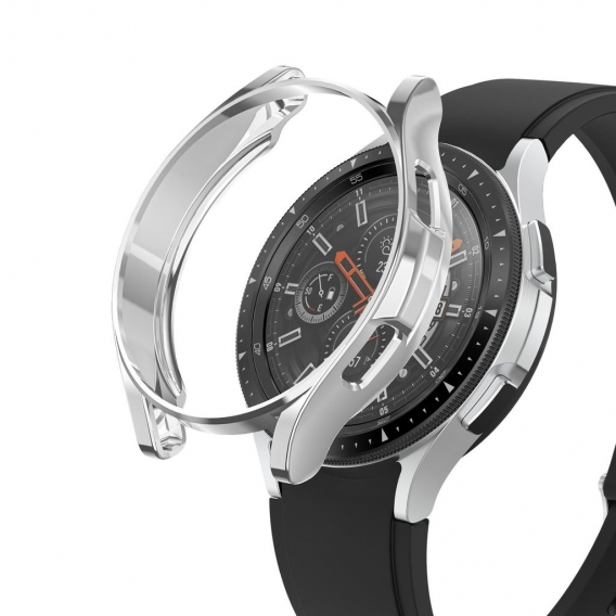 Samsung Galaxy Watch 4 / Classic 42 mm Armband und Abdeckung Schwarz / Silber