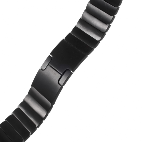 Gliederarmband für Apple Watch 45/44/42mm Edelstahl Series 7/6/SE/5/4/3 Schwarz