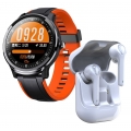 LOOKit ENJ- 45mm Rot Sport Smart Watch GPS Fitness Tracker Uhr Aktivtracker + Tin-G9  In Ear Kopfhörer Fitnessuhr, 3D Dynamics H