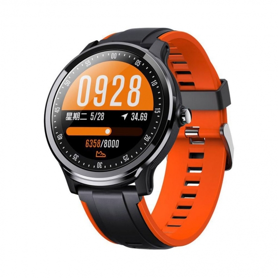 LOOKit ENJ- 45mm Rot Sport Smart Watch GPS Fitness Tracker Uhr Aktivtracker + Tin-G9  In Ear Kopfhörer Fitnessuhr, 3D Dynamics H