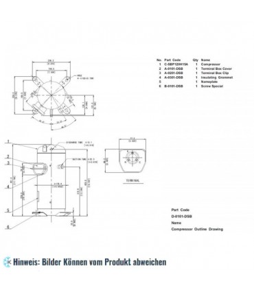 Kompressor Scroll SANYO, SBP120H15A, MBP/HBP - R410A, 220V-240V/1Ph/50Hz, 9,8 kW
