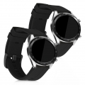 kwmobile 2x Sportarmband kompatibel mit Huawei Watch GT (46mm) - Armband TPU Silikon Set Fitnesstracker Schwarz